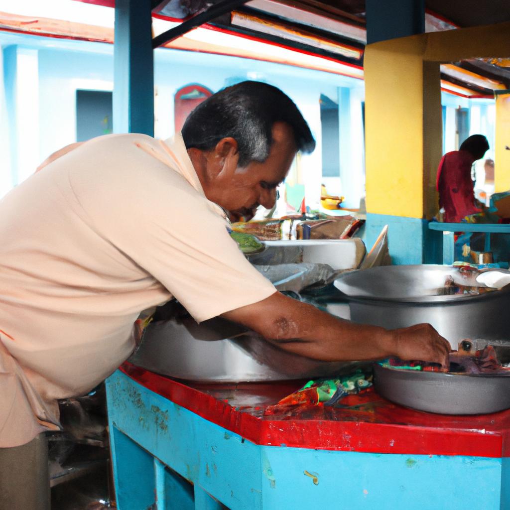 Inspecting food vendor's hygiene practices